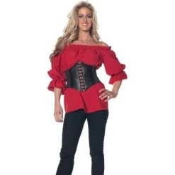 Underwraps Costumes Renaissance Adult Costume Red Blouse -Costume Outfit Store unnamed file 1494