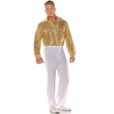 Underwraps Costumes Gold Sequin Shirt Adult Costume 1 Underwraps Costumes Gold Sequin Shirt Adult Costume
