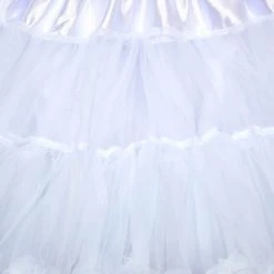 Sparkle and Bash Petticoat Under Skirt Fluff for Women, Tutu for Ballet Dance, Adjustable Elastic Waist Size 22-36 in, White -Costume Outfit Store unnamed file 156