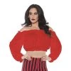 Underwraps Costumes Pirate Crop Top Blouse Red Adult Costume