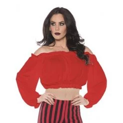 Underwraps Costumes Pirate Crop Top Blouse Red Adult Costume -Costume Outfit Store unnamed file 1672