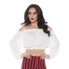 Underwraps Costumes Pirate Crop Top Blouse White Adult Costume