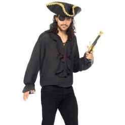 Smiffy's Smiffy Pirate Shirt Adult Costume (Black) -Costume Outfit Store unnamed file 1971