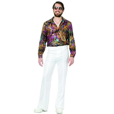 Charades Costumes Charades Multi Flame Disco Shirt Costume 3 Charades Costumes Charades Multi Flame Disco Shirt Costume - Image 3