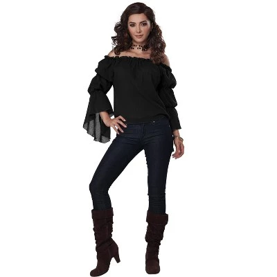 California Costumes Renaissance Peasant Blouse Adult Costume (Black) 2 California Costumes Renaissance Peasant Blouse Adult Costume (Black) - Image 2