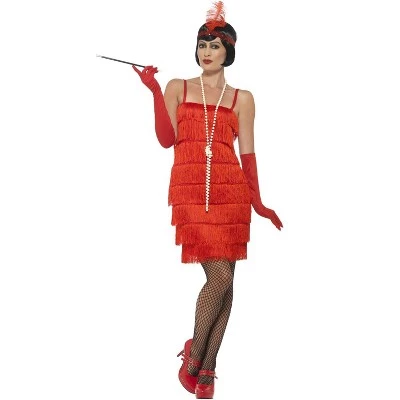 Smiffy's Smiffy Short Flapper Dress Adult Costume (Red) 5 Smiffy's Smiffy Short Flapper Dress Adult Costume (Red) - Image 5