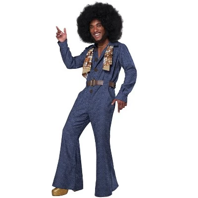California Costumes 70's Denim Jumpsuit Adult Costume 3 California Costumes 70's Denim Jumpsuit Adult Costume - Image 3