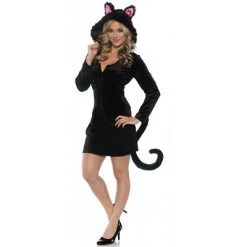 Underwraps Costumes Black Cat Mini Dress Adult Costume -Costume Outfit Store unnamed file 2763