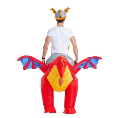 Spooktacular Creations Adult Red Fire Dragon Ride-On Inflatable Costume - One Size 2 Spooktacular Creations Adult Red Fire Dragon Ride-On Inflatable Costume - One Size - Image 2