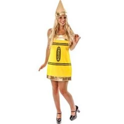 Orion Costumes Women's Yellow Crayon Fancy Dress Costume -Costume Outfit Store unnamed file 2820