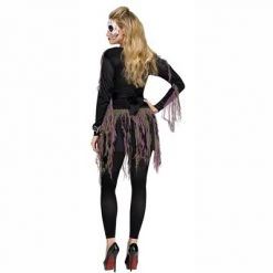Fun World Black and Purple Skeleton Women Adult Halloween Costume - Small