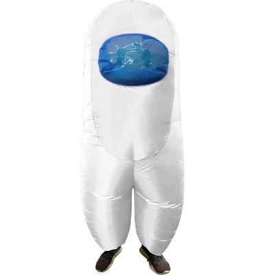 Studio Halloween Amongst Us Imposter Sus Crewmate Inflatable Adult Costume White | Standard 1 Studio Halloween Amongst Us Imposter Sus Crewmate Inflatable Adult Costume White | Standard