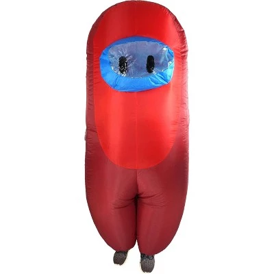 Studio Halloween Amongst Us Imposter Sus Crewmate Inflatable Adult Costume Red | Standard 1 Studio Halloween Amongst Us Imposter Sus Crewmate Inflatable Adult Costume Red | Standard