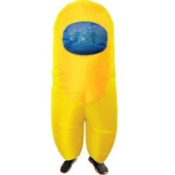 Studio Halloween Amongst Us Imposter Sus Crewmate Inflatable Adult Costume Yellow | Standard