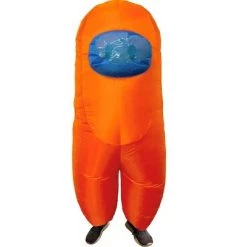 Studio Halloween Amongst Us Imposter Sus Crewmate Inflatable Adult Costume Orange | Standard