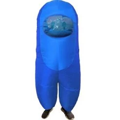 Studio Halloween Amongst Us Imposter Sus Crewmate Inflatable Adult Costume Blue | Standard