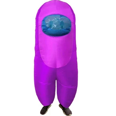 Studio Halloween Amongst Us Imposter Sus Crewmate Inflatable Adult Costume Purple | Standard 1 Studio Halloween Amongst Us Imposter Sus Crewmate Inflatable Adult Costume Purple | Standard