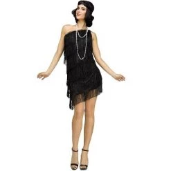 Fun World Shimmery Flapper Adult Costume (Black) -Costume Outfit Store unnamed file 3197