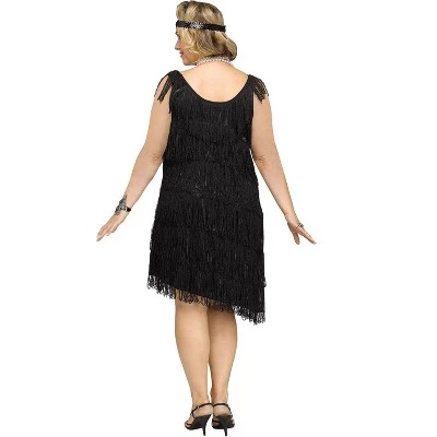 Fun World Shimmery Flapper Plus Size Costume (Black) 1 Fun World Shimmery Flapper Plus Size Costume (Black)
