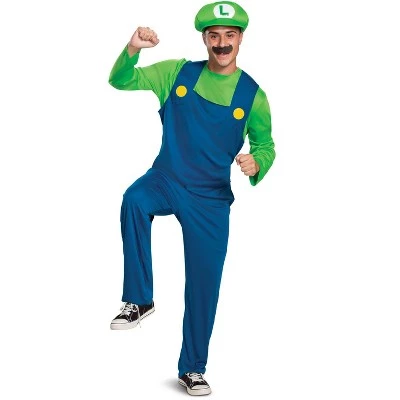 Super Mario Luigi Classic Adult Costume 2 Super Mario Luigi Classic Adult Costume - Image 2