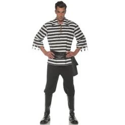 Underwraps Costumes Striped Pirate Adult Costume (Black)