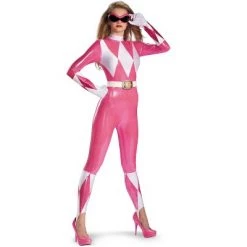 Power Rangers Mighty Morphin Pink Ranger Sassy Bodysuit Adult Costume -Costume Outfit Store unnamed file 3808