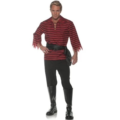 Underwraps Costumes Striped Pirate Adult Costume (Black/Red) 1 Underwraps Costumes Striped Pirate Adult Costume (Black/Red)