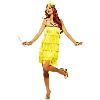 Goddessey Fifth Avenue Flapper Adult Costume (Yellow) 2 Goddessey Fifth Avenue Flapper Adult Costume (Yellow) - Image 2