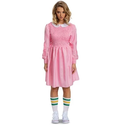 Stranger Things Eleven Pink Dress Deluxe Adult Costume 2 Stranger Things Eleven Pink Dress Deluxe Adult Costume - Image 2