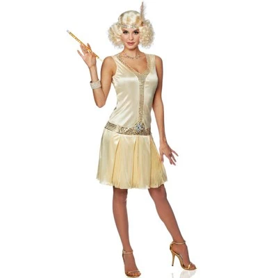 Franco 20's Debutante Adult Costume (Champagne) 1 Franco 20's Debutante Adult Costume (Champagne)