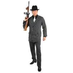 Charades Costumes Charades Gangster Black and White Adult Plus Costume