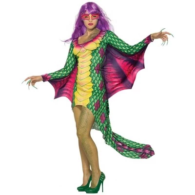 Forum Novelties Womens Dazzling Dragon Dress W/Mask Costume 2 Forum Novelties Womens Dazzling Dragon Dress W/Mask Costume - Image 2