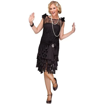 Fun World Flirty Flapper Adult Costume (Black) 3 Fun World Flirty Flapper Adult Costume (Black) - Image 3