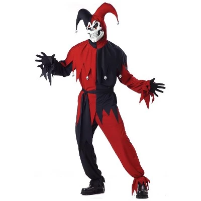 California Costumes Wicked Evil Jester Adult Costume (Red/Black) 2 California Costumes Wicked Evil Jester Adult Costume (Red/Black) - Image 2