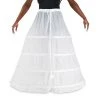 Sparkle and Bash 36" Floor Length Petticoat for Women, White 4-Hoop A-Line Wedding Dress Underskirt, Adjustable, 22-40 in Waist