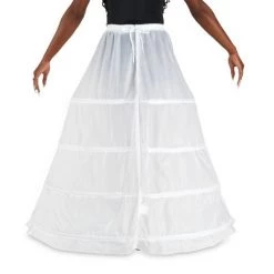 Sparkle and Bash 36" Floor Length Petticoat for Women, White 4-Hoop A-Line Wedding Dress Underskirt, Adjustable, 22-40 in Waist